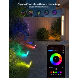 Onforu LED Flood Light Outdoor, Color Changing Led Stage Lights 20W 1500LM Bluetooth APP Control Uplighting, RGBW Uplights for Events, Spot Lights 2700K&16 Million Colors&Timer&Music Sync, 2 Pack