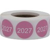 InStockLabels 2027 Year Stickers (Pink) - 0.75", 500 Round Stickers