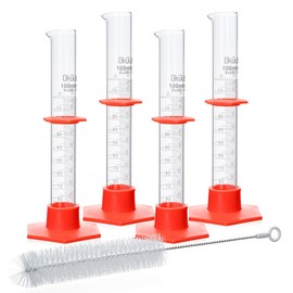 Graduated Cylinder, 4pcs of Vol.100ml, Borosilicate 3.3 Glass Cylinder, Lab Cylinders Glass Measuring Cylinder,MCGS3A1
