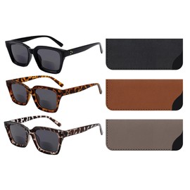 Yogo Vision anteojos de sol de lectura bifocales para mujer, clásicas, modernas, estilo retro UV400, protección solar para exteriores, lectores con bolsa +2.5