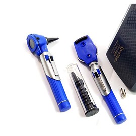 Premium Double Handle Otoscope Set -Otoscope/Great for Medical School -Cynamed (Blue)