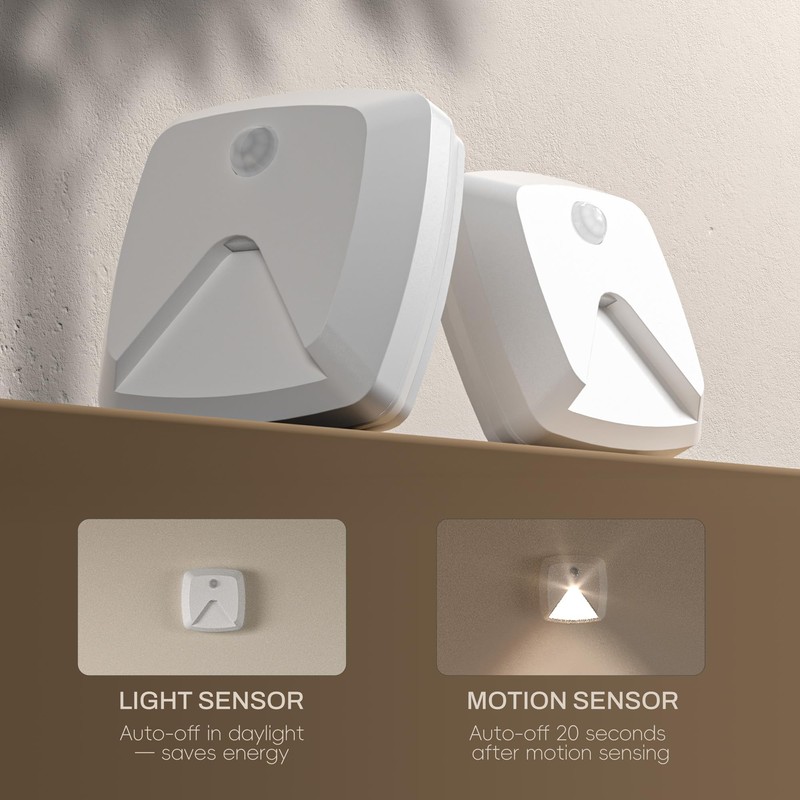 innofox 6-Pack Stick-on Motion Sensor Lights, Warm White LED Night