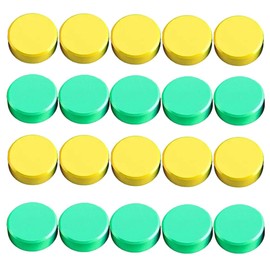 Fridge Magnets 20 Pcs Strong Round Fridge Magnet – Heavy Duty Mini Magnets for Whiteboard, Locker, Crafts & Refrigerator (20 Pcs Yellow+Green)
