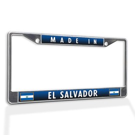 Fastasticdeals Metal Insert License Plate Frame Made in El Salvador Weatherproof Car Accessories Chrome 2 Holes Solid Insert