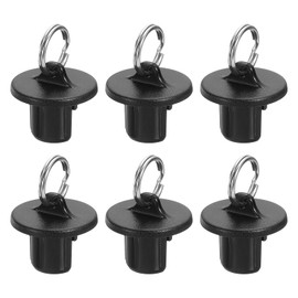 uxcell 6Pcs Roller Shades End Cap Cover, Sun Shades End Cap with Stainless Steel Pull Ring, Roller Up Blinds Universal Replacement for Outdoor Indoor Roller Shutter, Black