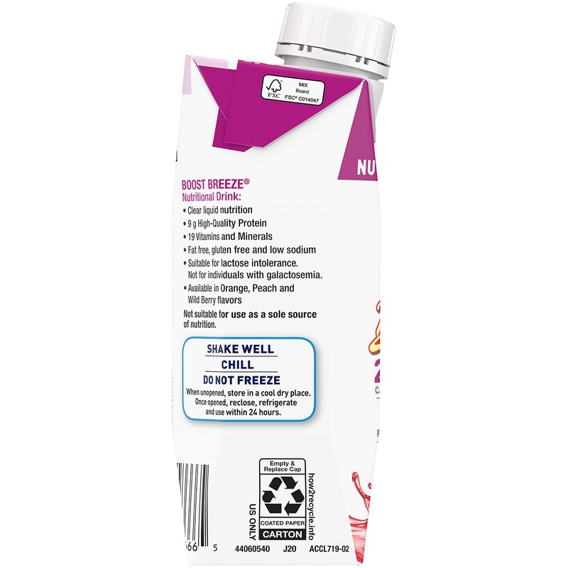 Boost Breeze Nutritional Drink Wildberry, 8 Fl Oz (Pack of