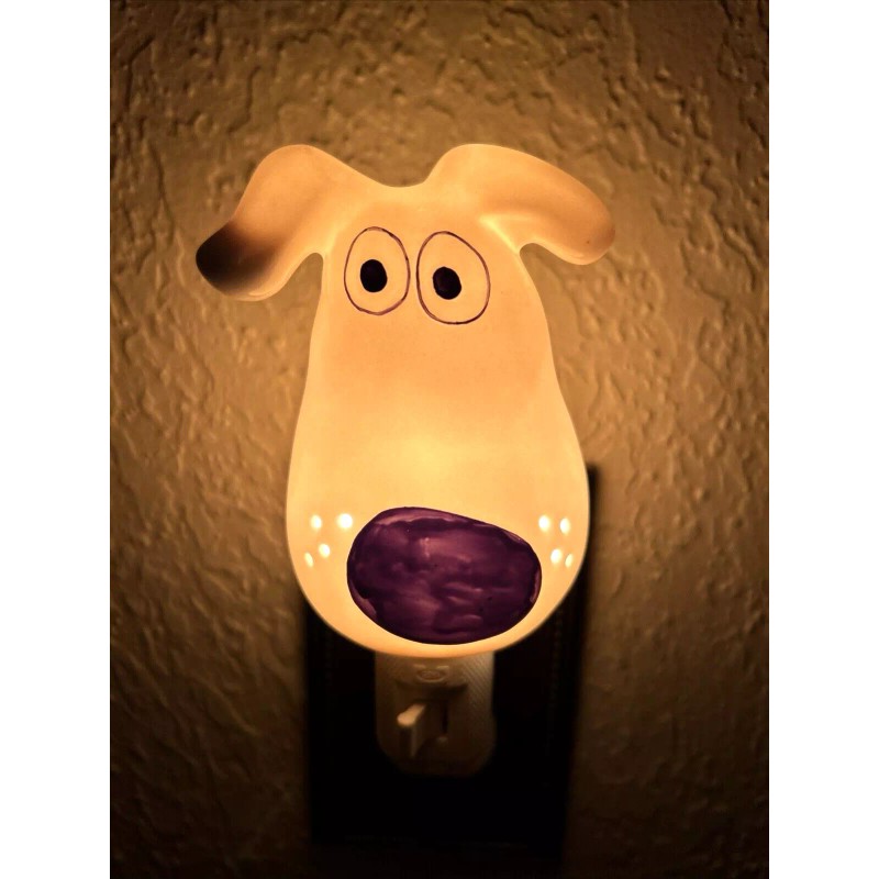 UPI Cute Retro Dog 3D Ceramic Night Light Whiskers Light