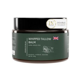 Whipped Beef Tallow Moisturizer: Grass-Fed Tallow Face Balm with Honey, Jojoba & Olive Oils - Unscented - 120ml/4oz Deeply Nourishing For Face & Body, Natural Skin Care
