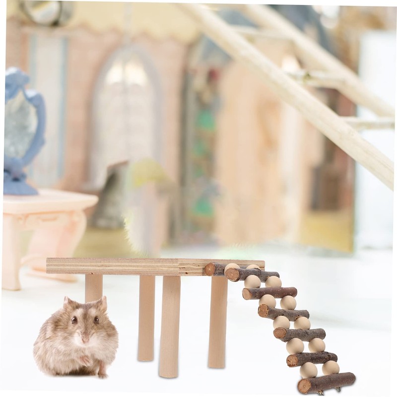 NOLITOY 1pc Hamster Standing Platform Wooden Climbing Ladder for Hamster
