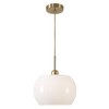 BOKT 1-Light Gold Dome Pendant Light Mid Century Modern White