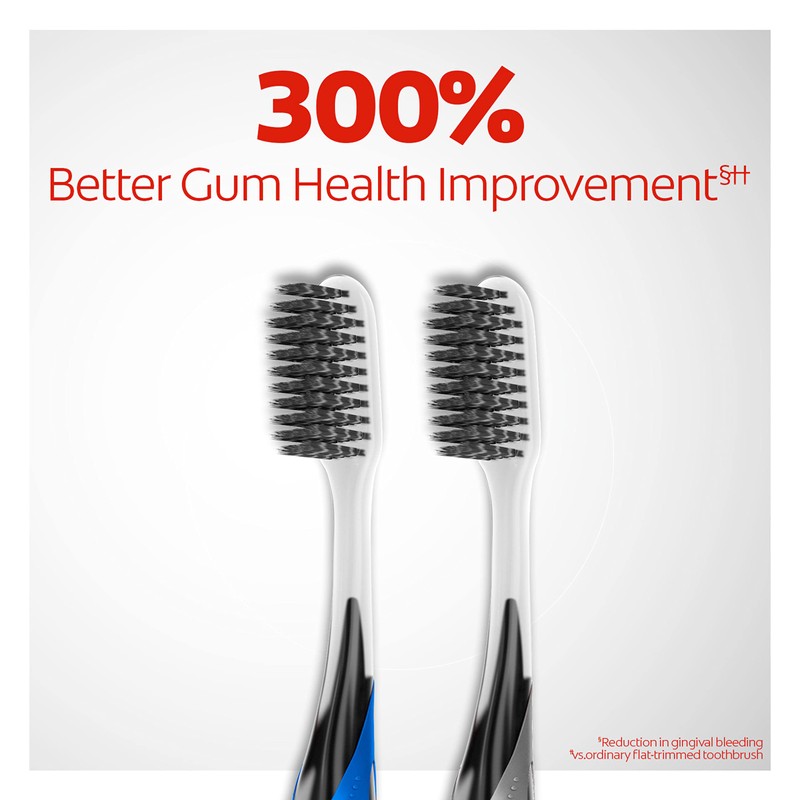 Colgate Gum Health Charcoal Adult Manual Toothbrush, Ultra Soft, 4