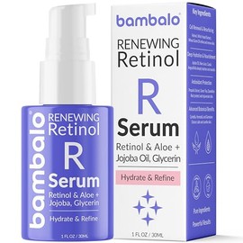 Bambalo Retinol Face Serum With Witch Hazel, Jojoba Oil, Aloe Vera, Propolis, Vitamin E & Botanical Extracts - Smooth Texture & Hydrate Skin - 1 FL OZ / 30ML