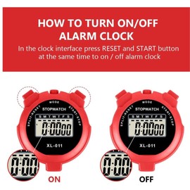 Stopwatches, Digital Sports Stop watch, referee kit, Handheld stopwatch Split Lap Timer, Neck Stopwatch, Shockproof Waterproof Stopwatch with LCD Display for Coaches Swimming Running Training (red)