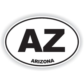 Arizona Oval Black White Full Color Vinyl Decal Sticker State Car Diesel Truck Home AZ West USA