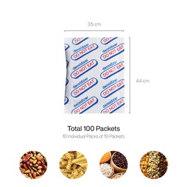 50cc (10 Packs of 10, Total 100 Packets) Oxygen Absorbers for Food Storage, Food Grade Oxygen Absorbers Packets with Oxygen Indicator for Long Term Storage and Preservation (50CC(100-Pack))