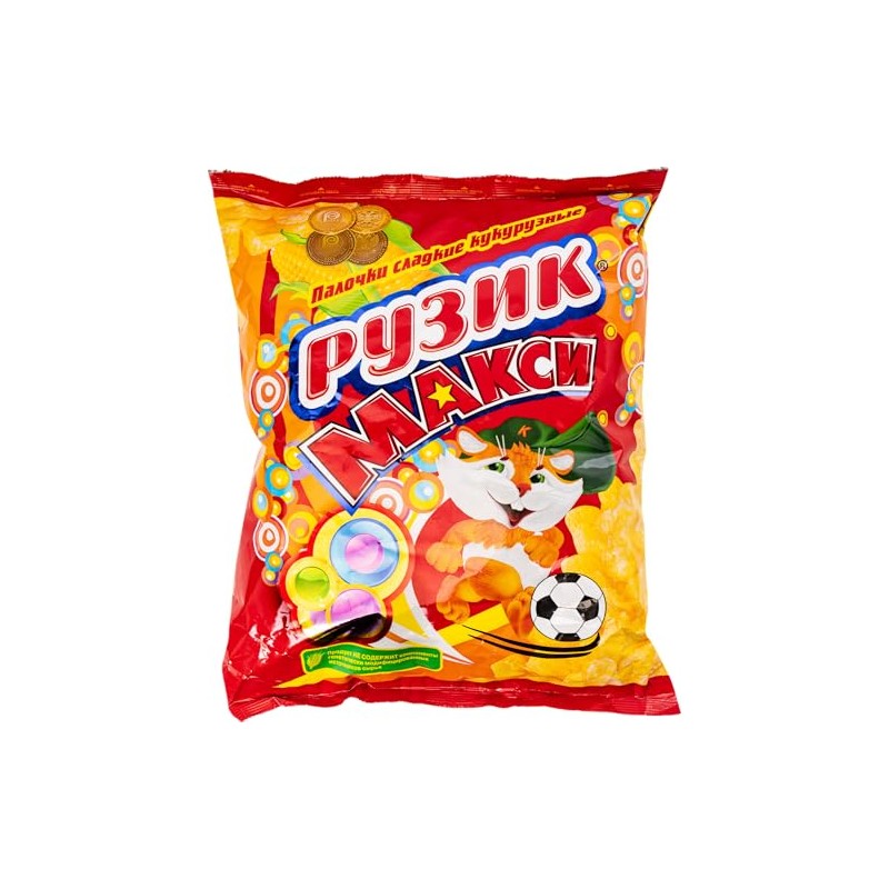 Ruzik, Sweet Corn Puff Sticks, Maxi, 150g/5.9oz - Extruded Snacks