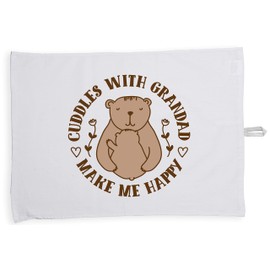 Hippowarehouse Cuddles With Grandad Make Me Happy Bear Hug Tea Towel Eco Printed Dish Cloth Kitchen accessory 50cmx70cm 100% Cotton