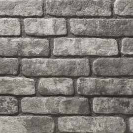 Wall!Supply 3D Wall Panels – Faux Brick, Anthracite Gray Weathered – Lightweight Foam (EPS) – Wallpaper Alternative – Easy DIY Installation – 4 Pack, Covers 25.84 Sq Ft