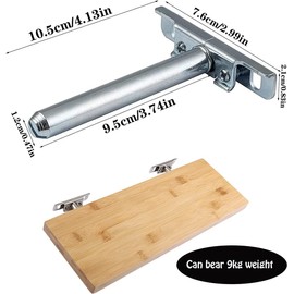 Lsydgn Pack of 4 Wall Shelf Support Length 10.5 cm (4.13 inches) Shelf Brackets Concealed Invisible Adjustable Shelf Support Heavy Duty Floating Shelf Brackets for Wall Mounting Wooden Shelves