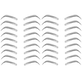 Yesallwas 2 Sheets Eyebrow Tattoo Black tattoo brow Stick on Eyebrows for Men Women False Eyebrows Transfer Stickers 4D Hair -like Eyebrow Makeup (Black-12)