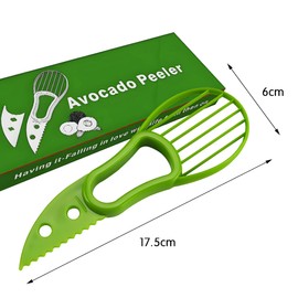 SoKalChw Avocado Slicer Tool 3 in 1, Avocado Pit Remover Kitchen Gadgets, Avocado Corer Tool, Fruit & Avocado Peeler Tools, Green