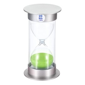 PATIKIL 20 Minute Sand Timer, Sandy Clock with Plastic Cover Count Down Sand Glass for Games, Kitchen, Party Favors DIY Decoration, Green Sands