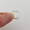 5/8 Inch Thin Small Sterling Silver Lightly Hammered Sleeper Hoop