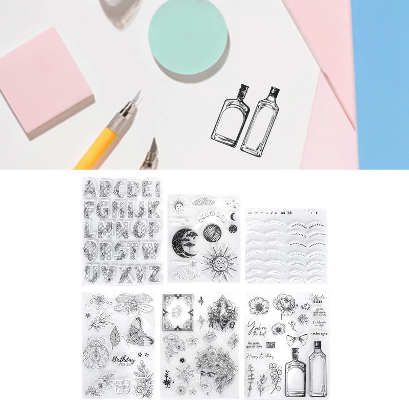 6pcs Silicone Embossing Folders Multipurpose DIY Craft Template Molds for