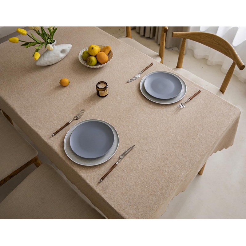 Fusehngre 51"x 86" Waterproof Rectangle Tablecloth Oil Spill Proof Wrinkle