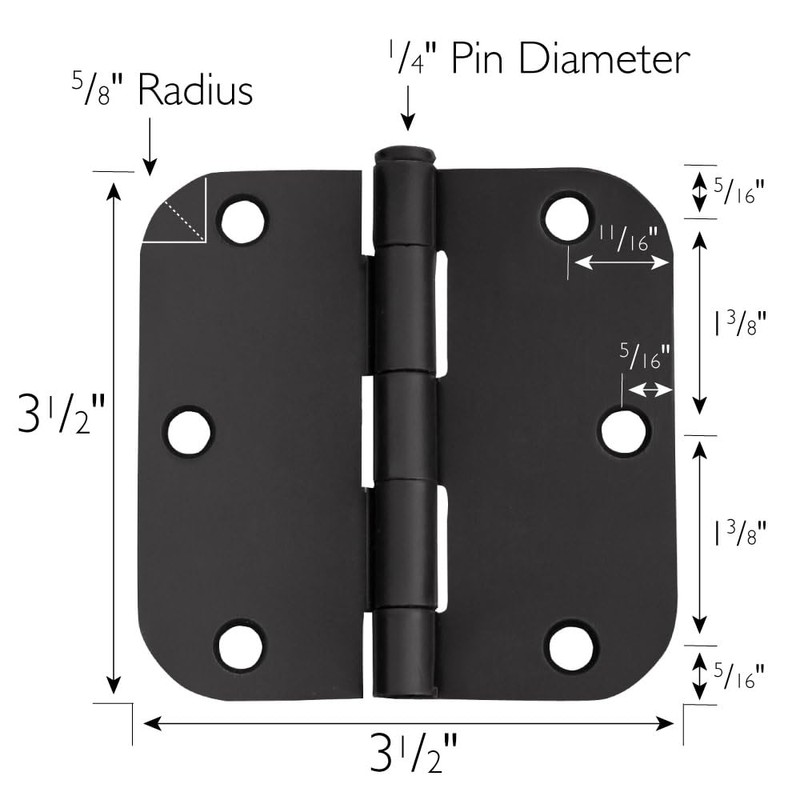 Design House Door Frame Hinges, Water-Resistant, Pre-Lubricated, For Left or