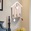 Wall mounted HousE shaped Keys Holder with Three Hanging Hooks
