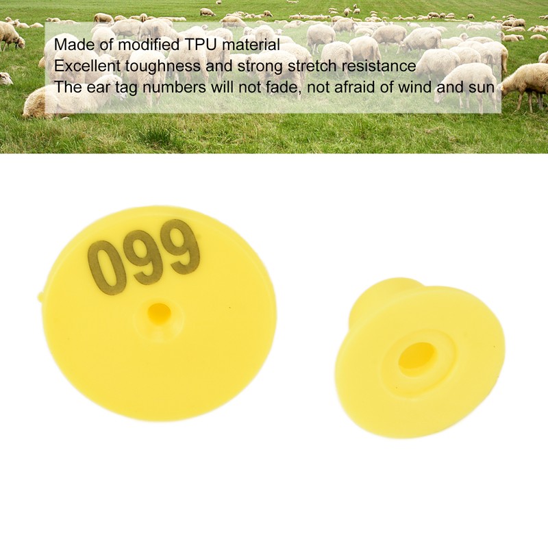 100pcs Livestock Ear Tag Anti Dropping Pig Round Ear Tag