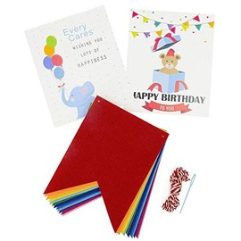 Every Cares Rainbow Felt Fabric Bunting 24 Pcs/ 16.4 Feet(2 Pack) Decoration Banners Birthday Party Baby Shower Window Decorations Children's Living Room Decorations