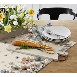 Artoid Mode Wild Ink Painting Flowers Leaves Spring Table Linen Kitchen Table Decoration Indoor Holiday Party Decor 120 x 120 cm