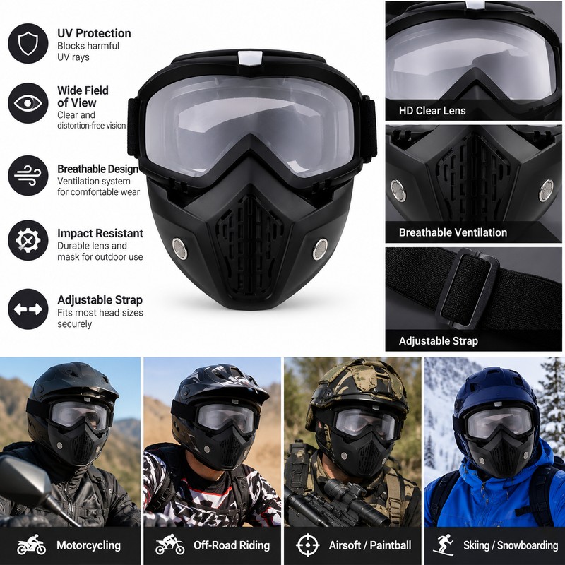 Windproof Cycling Sunglasses with HD Lens – Outdoor Riding Eyewear