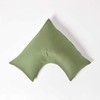 HOMESCAPES Moss Green Organic Cotton V-Shape Pillowcase 400TC 600 Thread