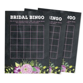 Inkdotpot 50 Floral Tea Party Bingo Game Cards For Bridal Wedding Shower Bachelorette Party Bulk Blank Square Fill In Gift Ideas