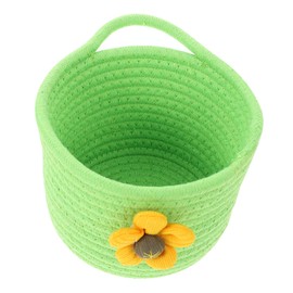 Ciieeo Elegant Wall Hanging Basket Woven Basket for Desktop Home Decor Fresh/dried Flower Holder Green Cotton Rope Sundries Organizer