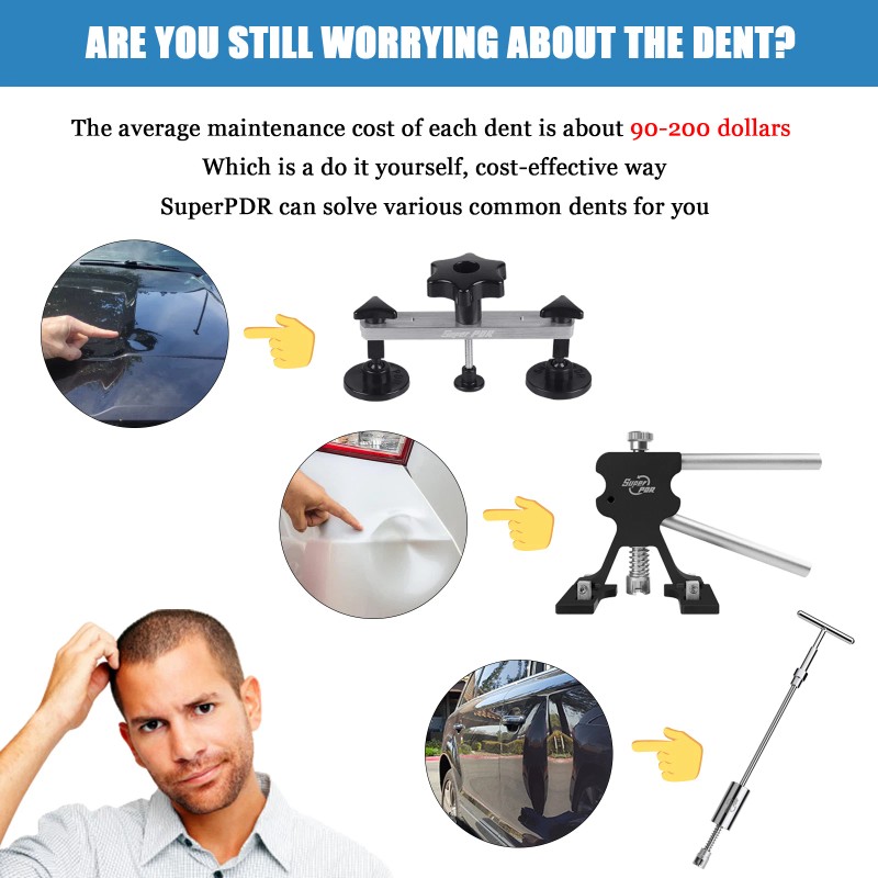 Super PDR Car Dent Repair Puller Lifter Hammer Glue Tools