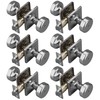 STARPY 6 Pack Polished Chrome Door Knobs with Square Rosette,