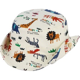 Kiniris Bob Cotton Baby Girls and Boys UV Resistant Hat Sun Hat Bob Children Foldable Summer Cartoon Animal Travel Beach Outdoor, Animal white?