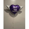 Miss You Mom Heavenly Balloons heart shaped with angel wings