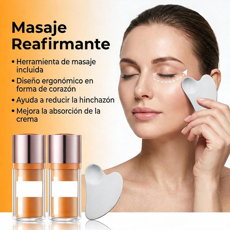 2Pcs Crema Contorno De Ojos Y Herramienta Facial GuaSha
