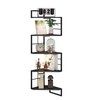 WFSRESTD Floating Corner Shelves with Light - 5 Tiers Metal