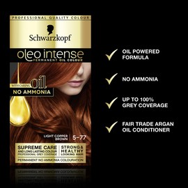 Schwarzkopf Oleo Intense Permanent Hair Dye, Light copper brown 5-77, 170g