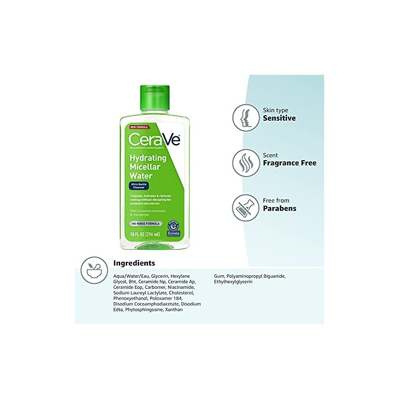 CeraVe Micellar Water | New & Improved Formula | Hydrating