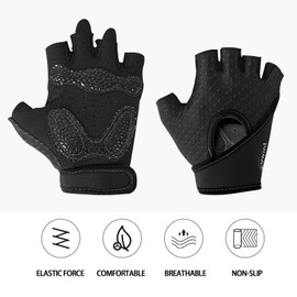 Luwint Kids Workout Gloves, Ventilated Grip Exercise Gloves for Boys and Girls Weightlifting Hanging Gym, Children 3-5 Years (Black, Small)