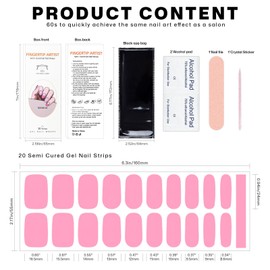 Pureglow Co Semi Cured Gel Nail Strips 20Pcs Gel Nails for Use with Any UV/LED Nail Lamp Easy to Apply and Remove Nail Art Stickers for Women (Colorful Daisy French)