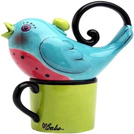 Appletree 6-7/8-Inch Ceramic Blue Bird Tea For One