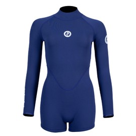 Two Bare Feet Women's Neoprene One-Piece Wetsuit – Premium Swim Suit for Surfing, Swimming, Scuba Diving & Water Sports, Flexible, Durable, Multiple Styles (Arabella Shorts (Navy), S)